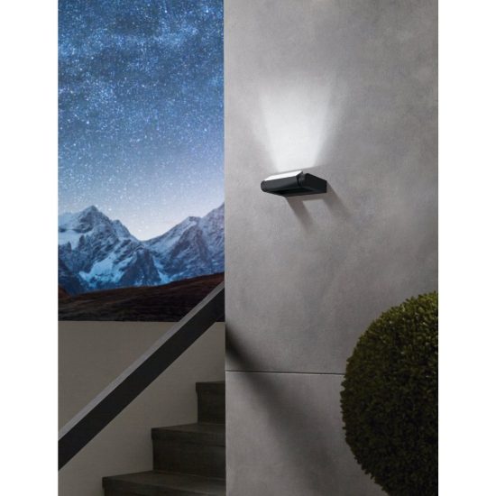 Eglo brianza applique da esterno led 4,8w 3000k 20cm ip44 moderna lineare nera