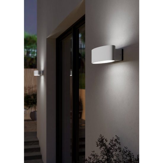Eglo chinoa applique da esterno led 10w 3000k 27cm ip54 moderna lineare bianca