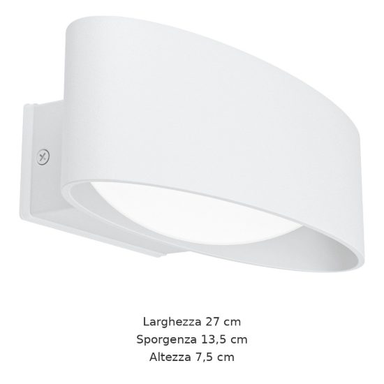 Eglo chinoa applique da esterno led 10w 3000k 27cm ip54 moderna lineare bianca