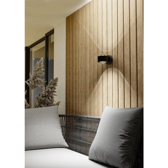 Eglo treviolo applique da esterno led 4,4w 3000k 9cm ip44 moderna cilindrica biemissione antracite