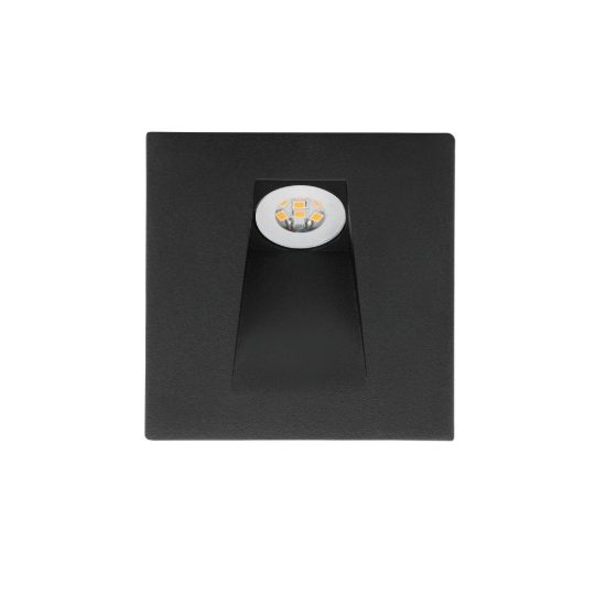 Eglo mecinos segnapasso da incasso a parete led 2w 3000k per scala foro 6,5cm quadrato nero