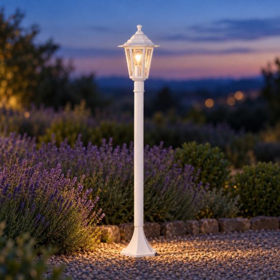 Eglo laterna 5 lampione da giardino 103cm ip44 classico a lanterna bianco