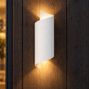 Eglo montarello applique da esterno led 8w cct 2700k 6000k 11cm ip44 moderna biemissione bianca