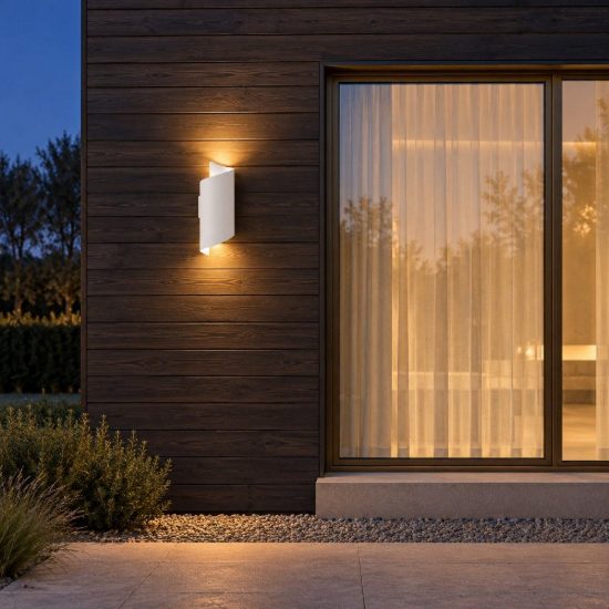 Eglo montarello applique da esterno led 8w cct 2700k 6000k 11cm ip44 moderna biemissione bianca
