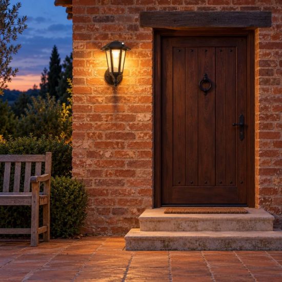 Eglo prietta applique solare da esterno led 6,5w 2700k 19,4cm ip44 classica nera con sensore