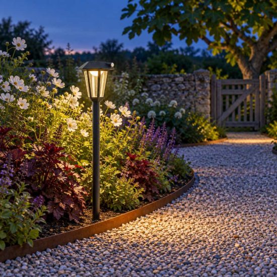 Eglo prietta lampioncino solare da giardino led 6,5w 2700k 87,7cm ip44 classico nero con sensore