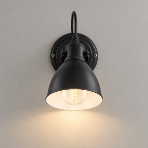Eglo priddy applique rotonda nero e bianco per soggiorno da parete 13cm