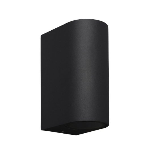 Applique da esterno doppio fascio luminoso nera sabbiato ip54
