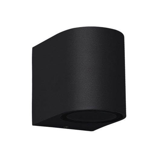 Applique da esterno nero sabbiato vetro ip54 7cm