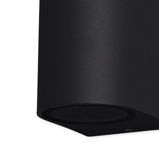 Applique da esterno nero sabbiato vetro ip54 7cm