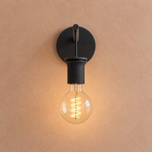 Eglo capoliveri e applique senza paralume 12cm per ingresso industriale nera