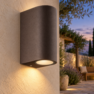 Applique da esterno gu10 corten vetro ip54