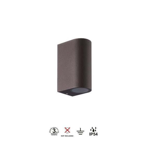 Applique da esterno gu10 corten vetro ip54
