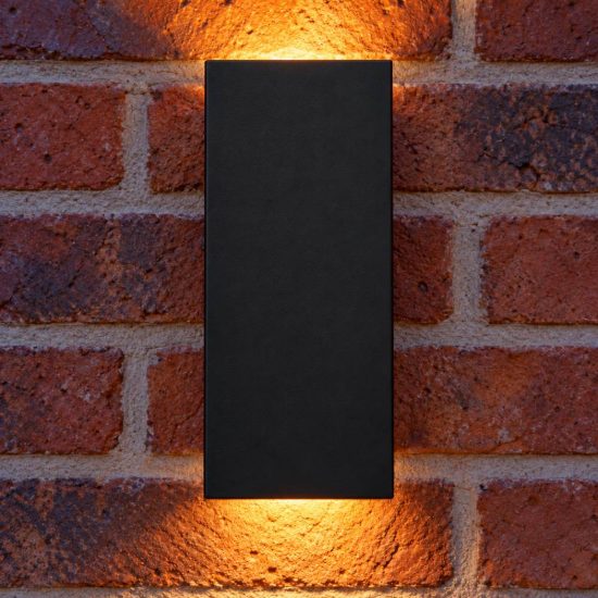 Eglo jabaga applique da esterno 2 luci gu10 led 9,2w 3000k 7cm ip44 moderna biemissione nera
