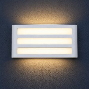 Eglo camarda applique da esterno 22cm ip54 moderna rettangolare a tre fasce bianca