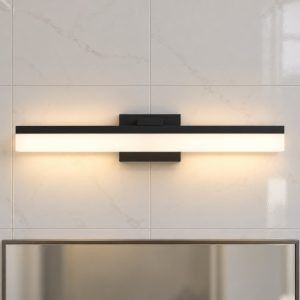 Eglo palmital applique da bagno nero per specchio led 11w 3000k ip44