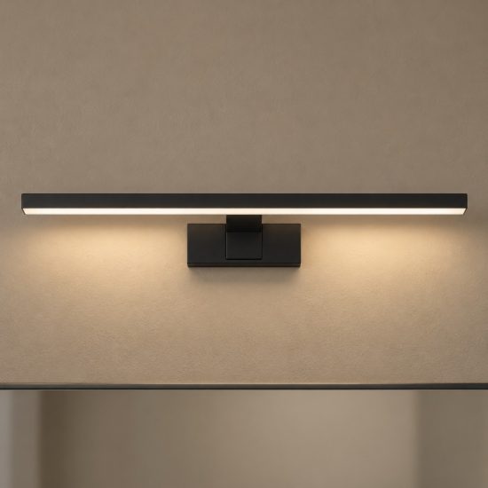 Eglo conettilla applique per specchio led 7w cct 3000k 6500k 40cm ip44 per bagno moderna nera
