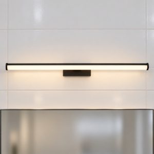Eglo vadumi applique per specchio led 14w 4000k 78cm ip44 per bagno moderna nera
