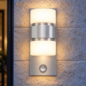 Applique da esterno moderna led 3000k alluminio ip44 sensore di movimento