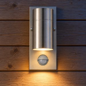Applique da esterno per terrazzo con sensore di movimento acciaio ip44 led 3000k
