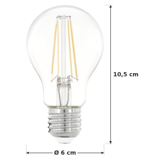 Eglo lampadina led e27 7w 2700k a goccia trasparente a filamento