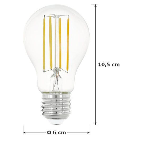 Eglo lampadina led e27 8w 2700k a goccia trasparente a filamento