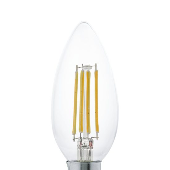 Eglo lampadina led e14 4w 2700k a candela trasparente h9,8cm a filamento