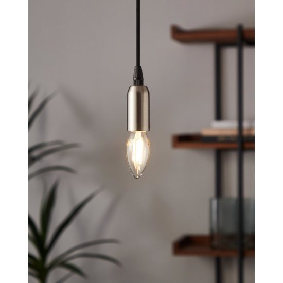 Eglo lampadina led e14 4w 2700k a candela trasparente h9,8cm a filamento