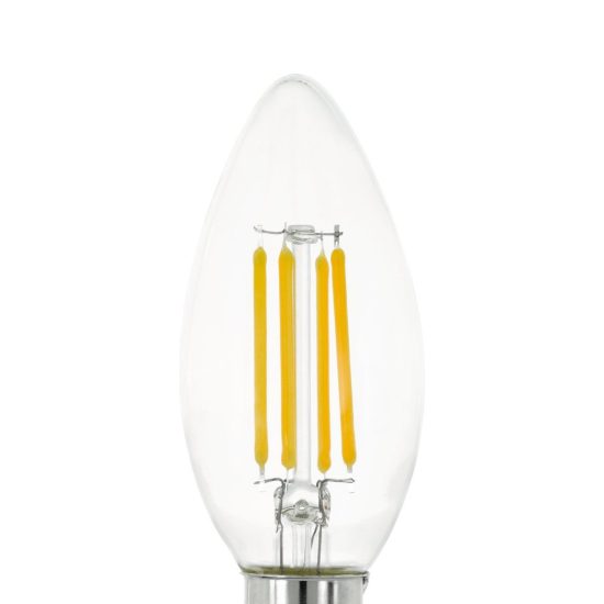 Eglo lampadina led e14 4w 2700k a candela trasparente h12cm a filamento equivalente 40w