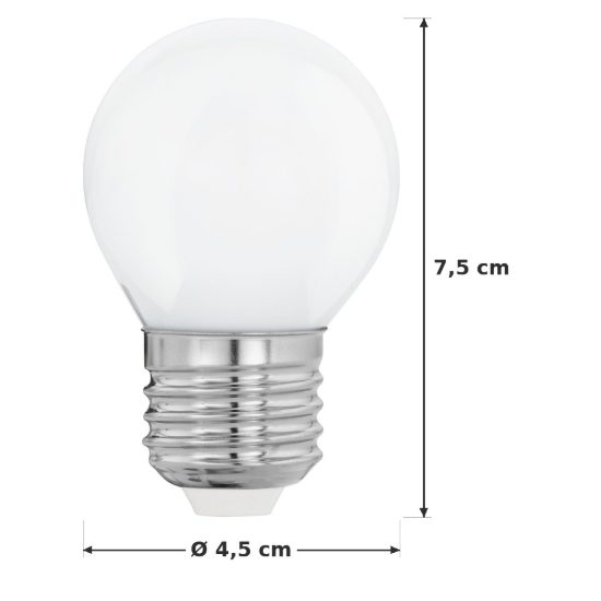Eglo lampadina led e27 4w 2700k a globo opalina 4,5cm