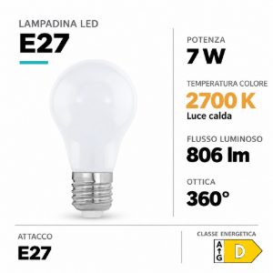 Eglo lampadina led e27 7w 2700k a globo opalina 4,5cm