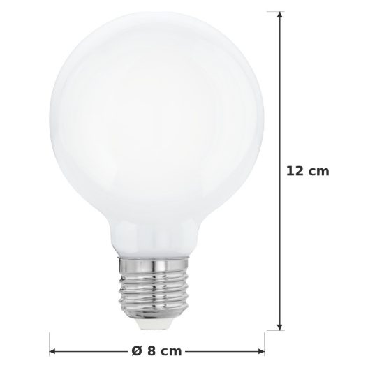Eglo lampadina led e27 9w 2700k a globo opalina 8cm