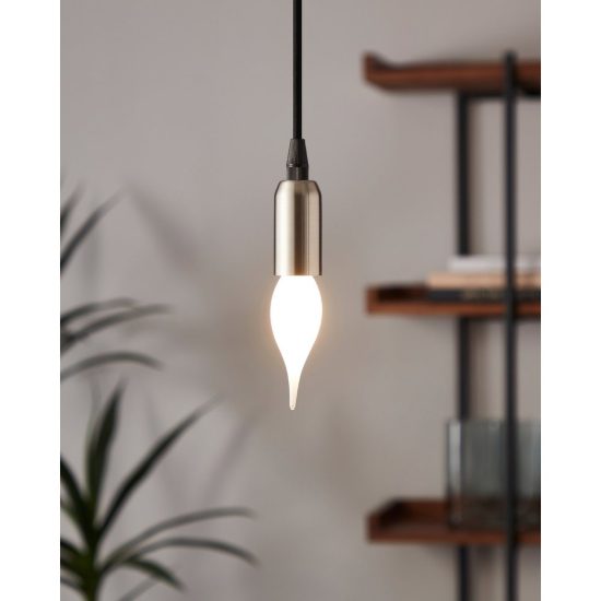 Eglo lampadina led e14 4w 2700k a candela opalina h12cm