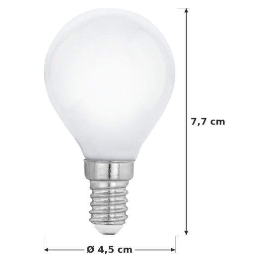 Eglo lampadina led e14 7w 2700k a sfera opalina