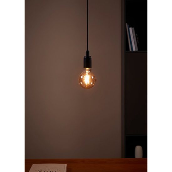 Eglo lampadina led e27 4w 2200k a globo ambrata 9,5cm a filamento