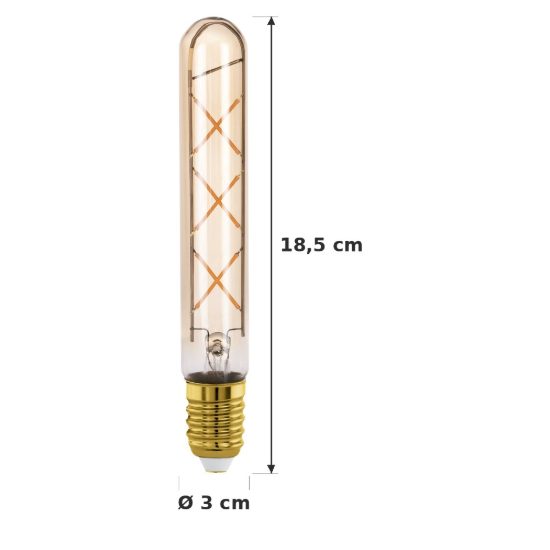 Eglo lampadina led e27 4w 2200k tubolare ambrata 3cm a filamento