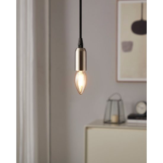 Eglo lampadina led e14 4w 2200k a candela ambrata h9,8cm a filamento