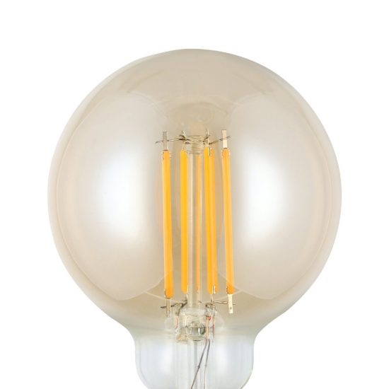 Eglo lampadina led e14 4w 2200k a globo ambrata a filamento