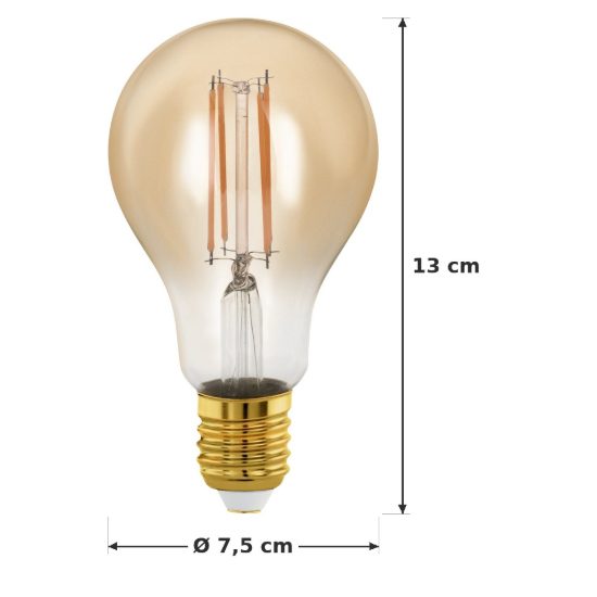 Eglo lampadina led e27 4w 1700k a goccia ambrata a filamento dimmerabile