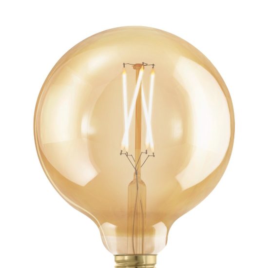 Eglo lampadina led e27 4w 1700k a globo ambrata 12,5cm a filamento dimmerabile