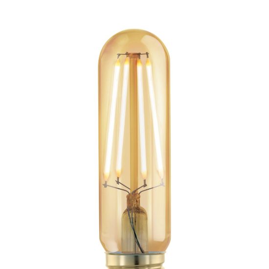 Eglo lampadina led e27 4w 1700k tubolare ambrata a filamento dimmerabile
