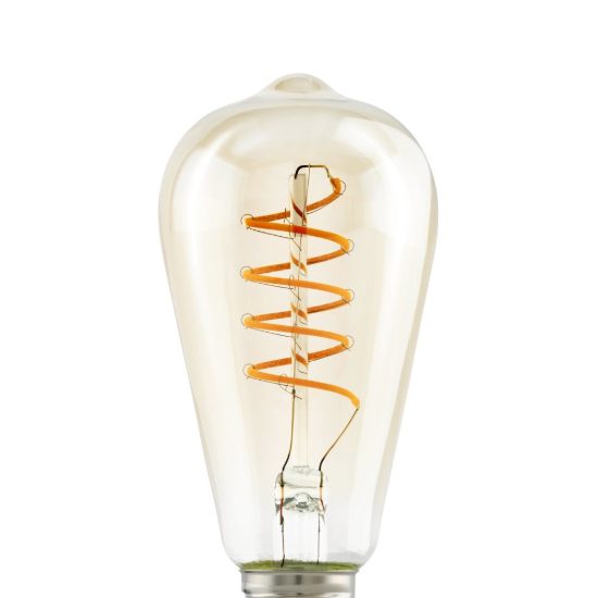 Eglo lampadina led e27 4w 2200k a oliva ambrata 6,4cm con filamento a spirale