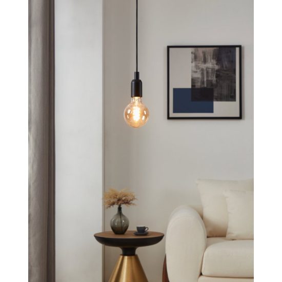 Eglo lampadina led e27 4w 2000k a globo ambrata 9,5cm con filamento a spirale dimmerabile