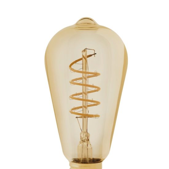 Eglo lampadina led e27 4w 2000k a oliva ambrata 6,4cm con filamento a spirale dimmerabile