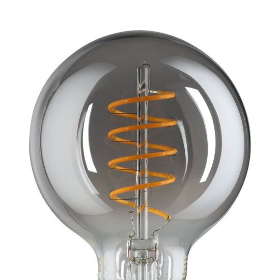 Eglo lampadina led e27 4w 2000k a globo nera trasparente 8cm con filamento a spirale dimmerabile