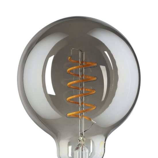 Eglo lampadina led e27 4w 2000k a globo nera trasparente 9,5cm con filamento a spirale dimmerabile