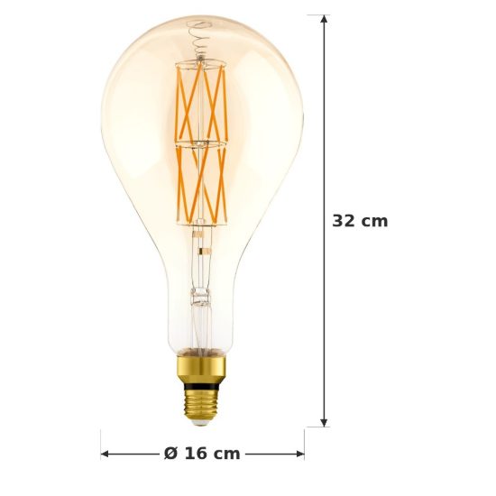 Eglo lampadina led e27 8w 2100k a sfera ambrata dimmerabile