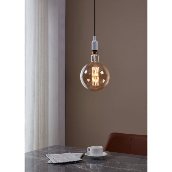 Eglo lampadina led e27 8w 2100k a globo ambrata 20cm dimmerabile