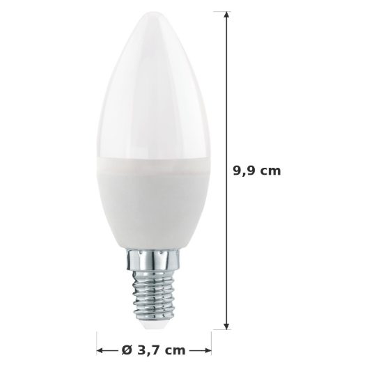 Eglo lampadina led e14 5,5w 3000k a candela opalina dimmerabile