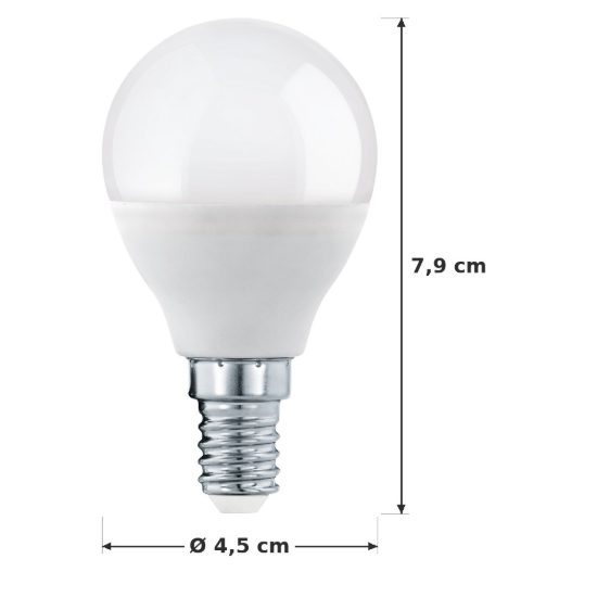 Eglo lampadina led e14 5,5w 3000k a sfera opalina dimmerabile